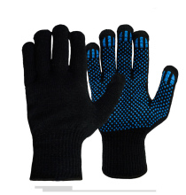 Рабочие перчатки хлопчатобумажные «СТАНДАРТ», c ПВХ «Точка», 13 класс, с машинным  оверлоком, чёрные (р. 23 см)